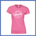 Ladies  Pink White T Shirt