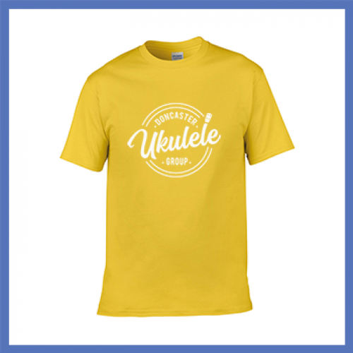 Mens Yellow White T Shirt