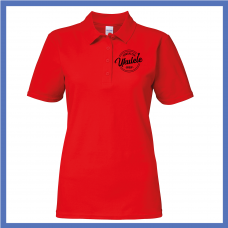 Ladies Red Black Polo Shirt 