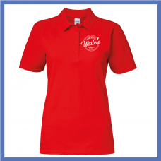 Ladies Red White Polo Shirt 