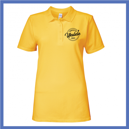 Ladies Yellow Black Polo Shirt 