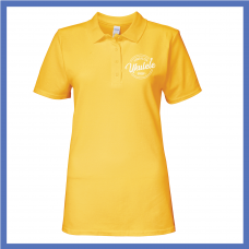 Ladies Yellow White Polo Shirt 